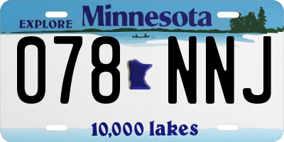 MN license plate 078NNJ
