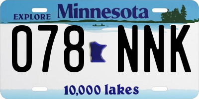 MN license plate 078NNK