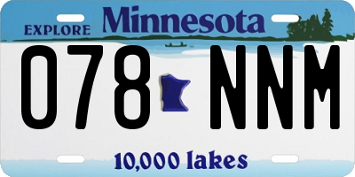 MN license plate 078NNM