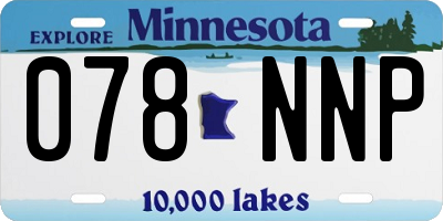 MN license plate 078NNP