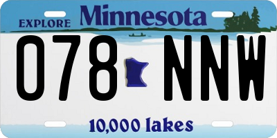 MN license plate 078NNW
