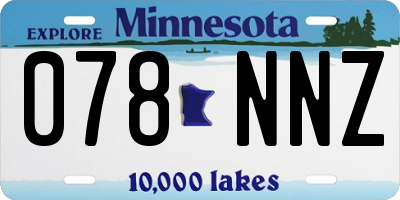 MN license plate 078NNZ