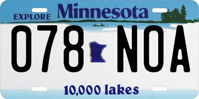 MN license plate 078NOA