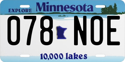 MN license plate 078NOE