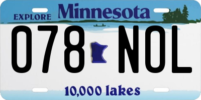 MN license plate 078NOL