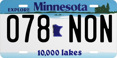 MN license plate 078NON