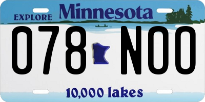 MN license plate 078NOO