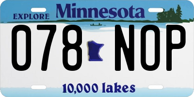 MN license plate 078NOP