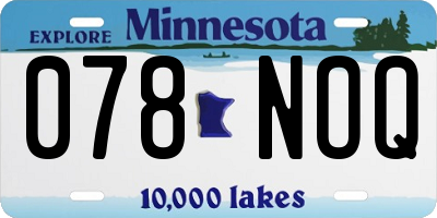 MN license plate 078NOQ