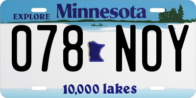 MN license plate 078NOY