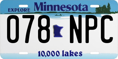 MN license plate 078NPC