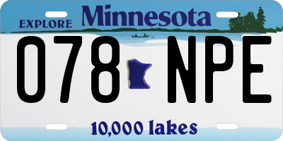 MN license plate 078NPE