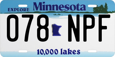 MN license plate 078NPF
