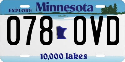 MN license plate 078OVD