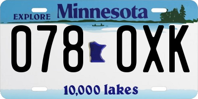 MN license plate 078OXK