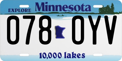 MN license plate 078OYV