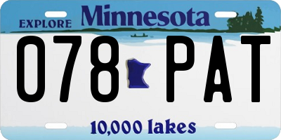MN license plate 078PAT