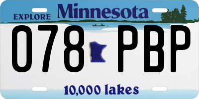 MN license plate 078PBP