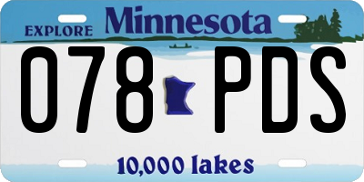 MN license plate 078PDS