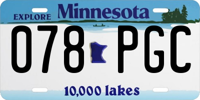 MN license plate 078PGC
