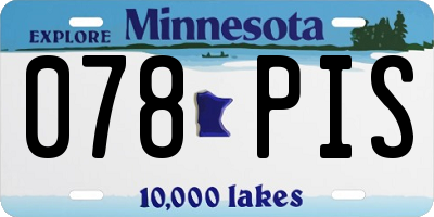 MN license plate 078PIS