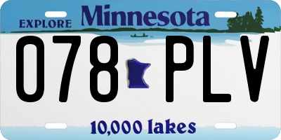 MN license plate 078PLV