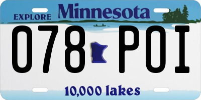 MN license plate 078POI