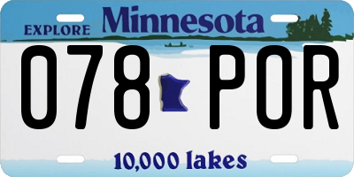 MN license plate 078POR