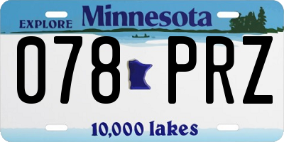 MN license plate 078PRZ