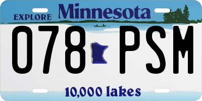 MN license plate 078PSM
