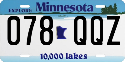 MN license plate 078QQZ