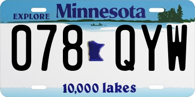 MN license plate 078QYW