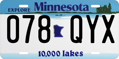 MN license plate 078QYX