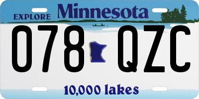 MN license plate 078QZC