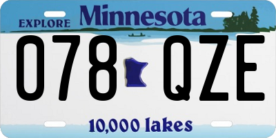 MN license plate 078QZE