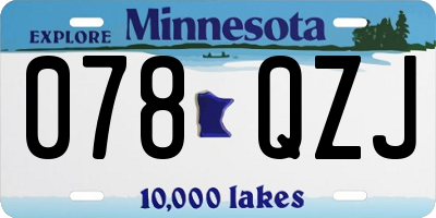 MN license plate 078QZJ