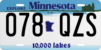 MN license plate 078QZS