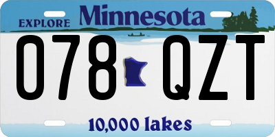 MN license plate 078QZT