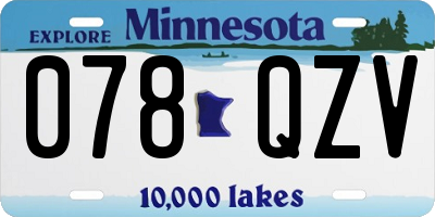 MN license plate 078QZV