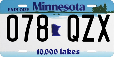 MN license plate 078QZX