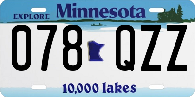 MN license plate 078QZZ