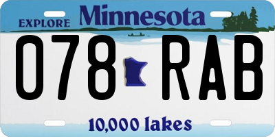 MN license plate 078RAB