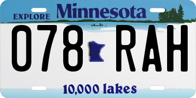 MN license plate 078RAH