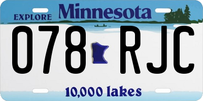 MN license plate 078RJC