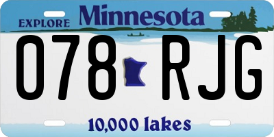 MN license plate 078RJG