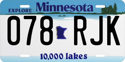 MN license plate 078RJK