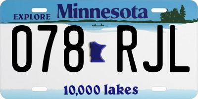 MN license plate 078RJL