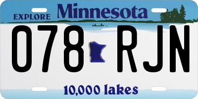 MN license plate 078RJN