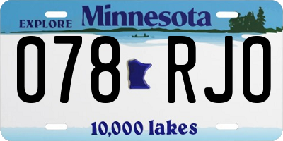MN license plate 078RJO