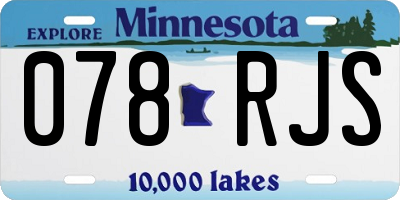 MN license plate 078RJS